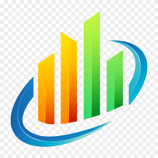 Abstract colorful building tower logo on transparent background PNG