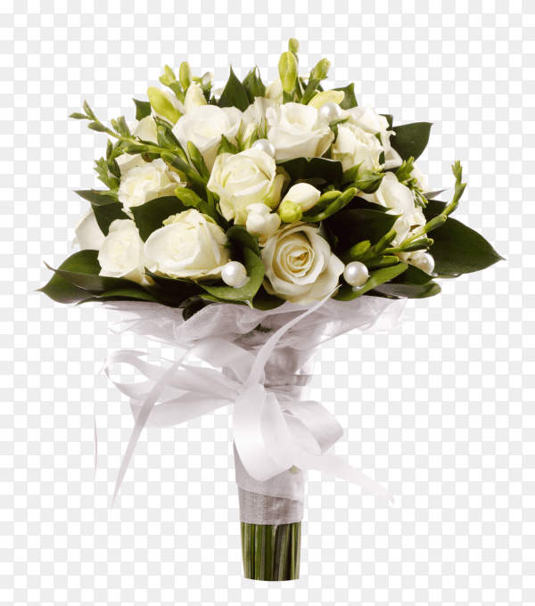 Beautiful wedding bouquet for bride on transparent background PNG
