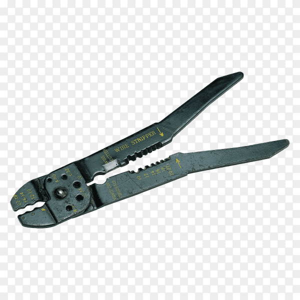 Black Diagonal pliers isolated on transparent background PNG