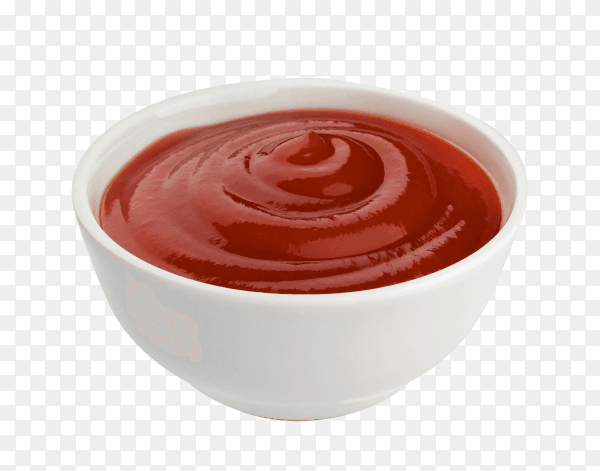 Bowl of ketchup isolated on transparent background PNG