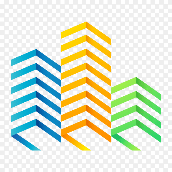 Building logo design on transparent background PNG