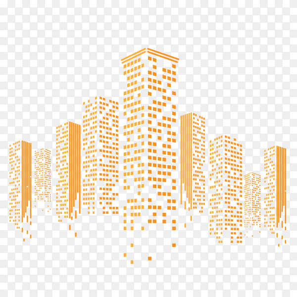 Building logo template on transparent background PNG