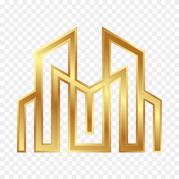Building real estate logo design on transparent background PNG