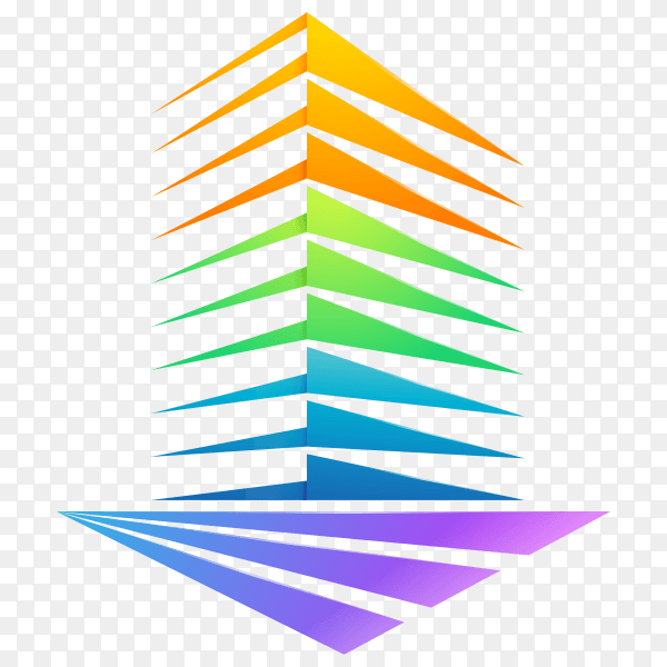 Building tower-logo on transparent background PNG