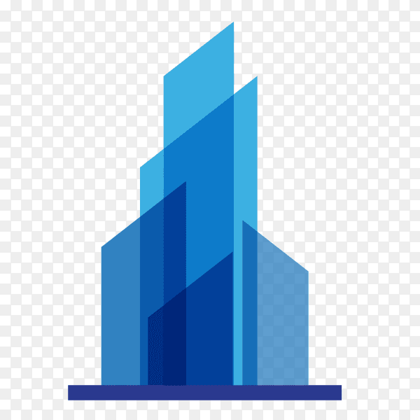 Buildings real estate logo illustration on transparent background PNG