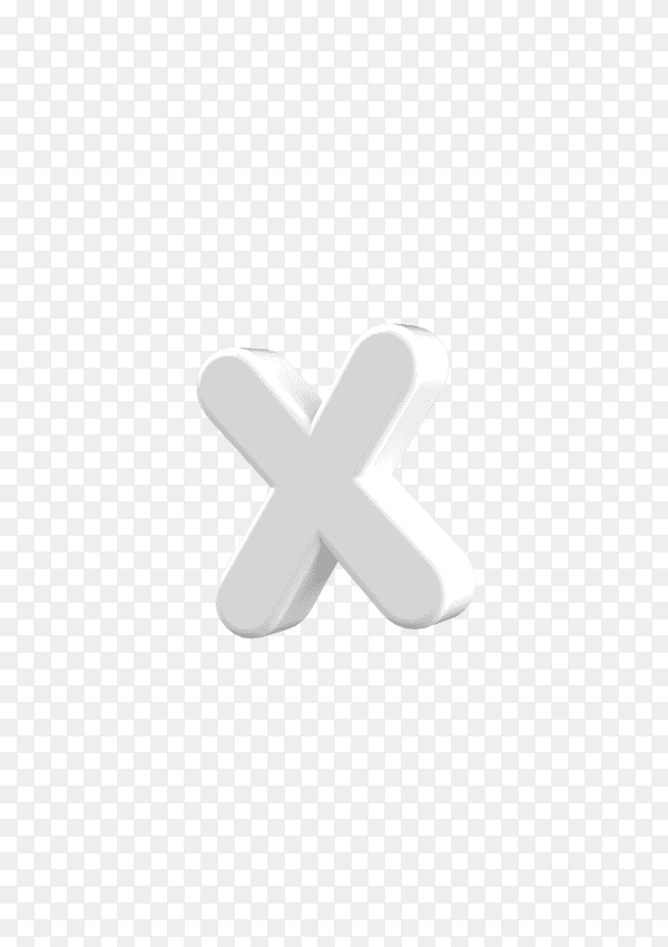 Capital letter X on transparent background PNG