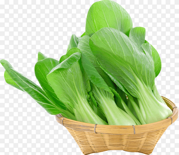 Chinese cabbage in a basket isolated on transparent background PNG