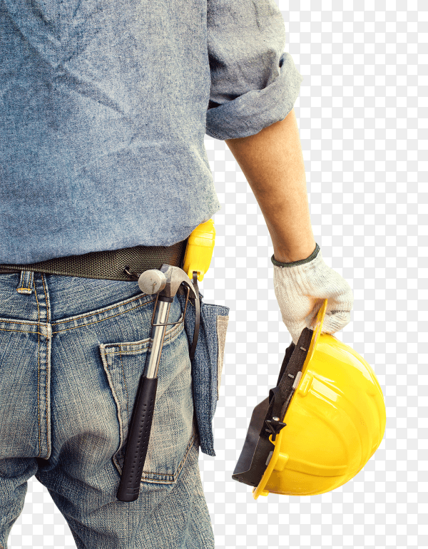 Construction worker on transparent background PNG