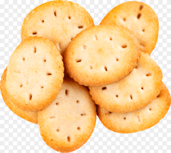 Cracker cookies isolated on transparent background PNG