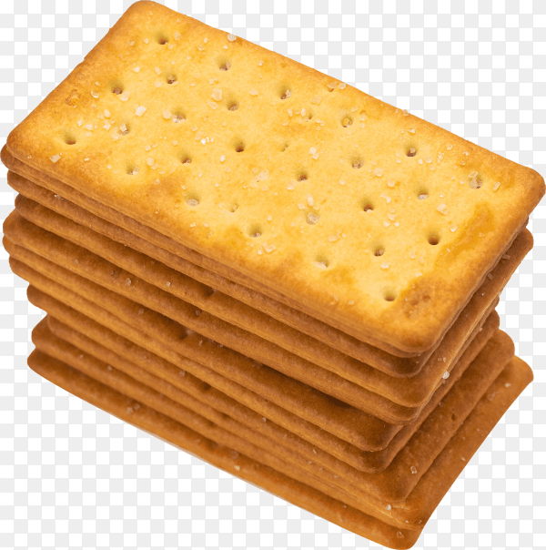 Cracker cookies with salt isolated on transparent background PNG