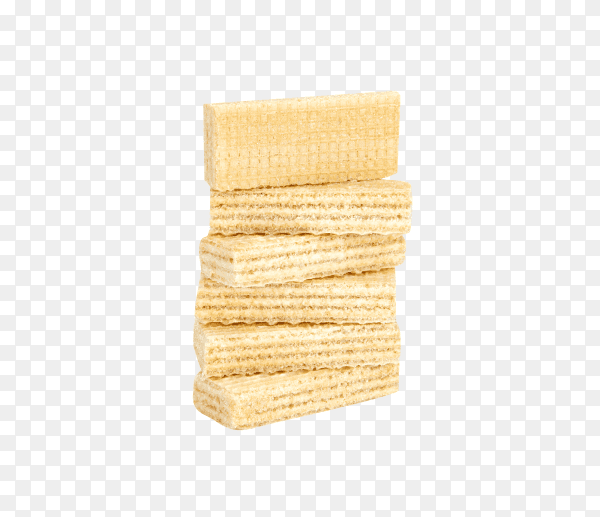 Crunchy vanilla waffles isolated on transparent background PNG