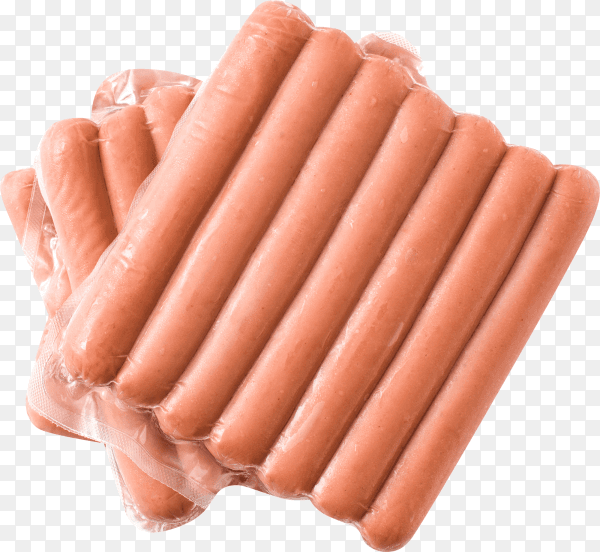 Delicious Raw sausages isolated on transparent background PNG