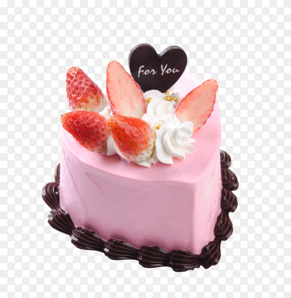 Delicious cake with strawberry on transparent background PNG