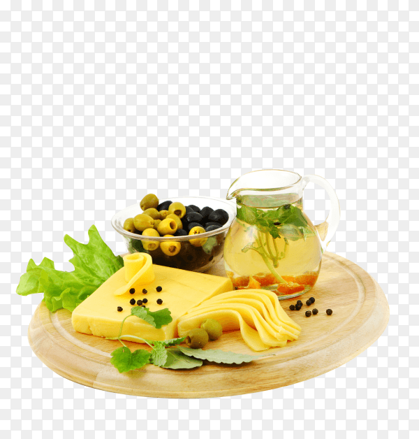 Delicious cheese on wooden board on transparent background PNG