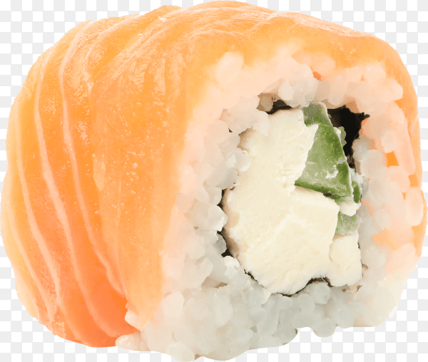 Delicious sushi roll isolated on transparent background PNG