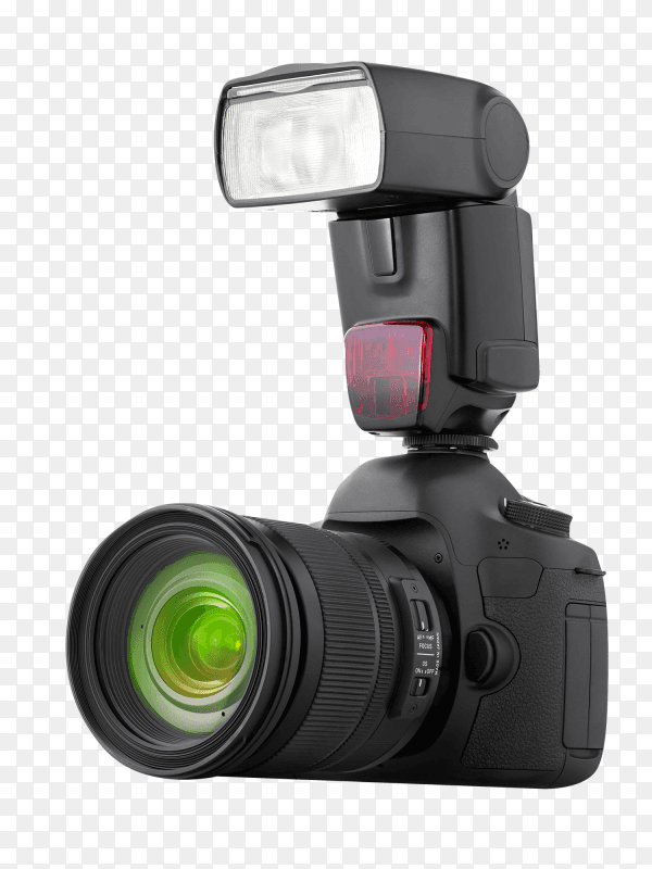 Digital camera isolated on transparent background PNG