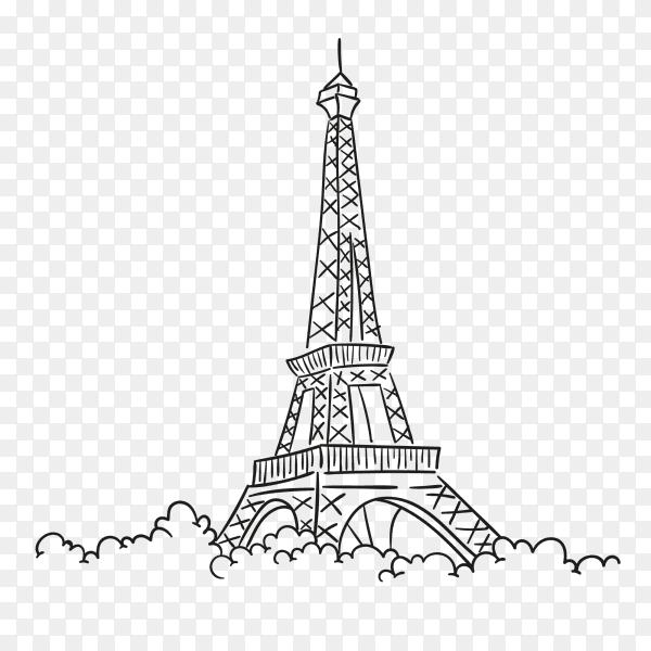 Eiffel tower isolated on transparent background PNG