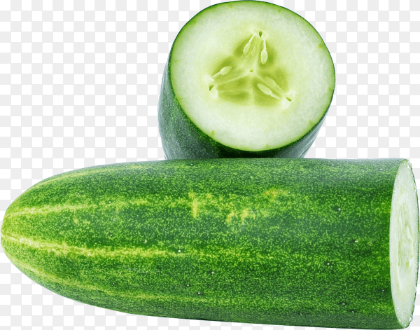 Fresh cucumbers isolated on transparent background PNG
