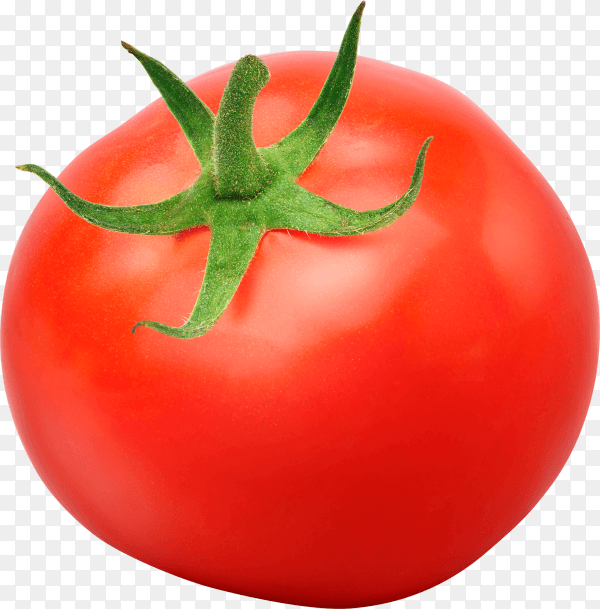 Fresh juicy red tomato isolated on transparent background PNG