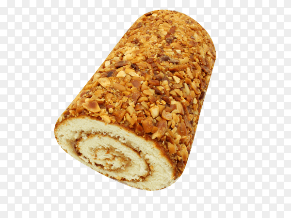 Fresh swiss roll with poppy isolated on transparent background PNG