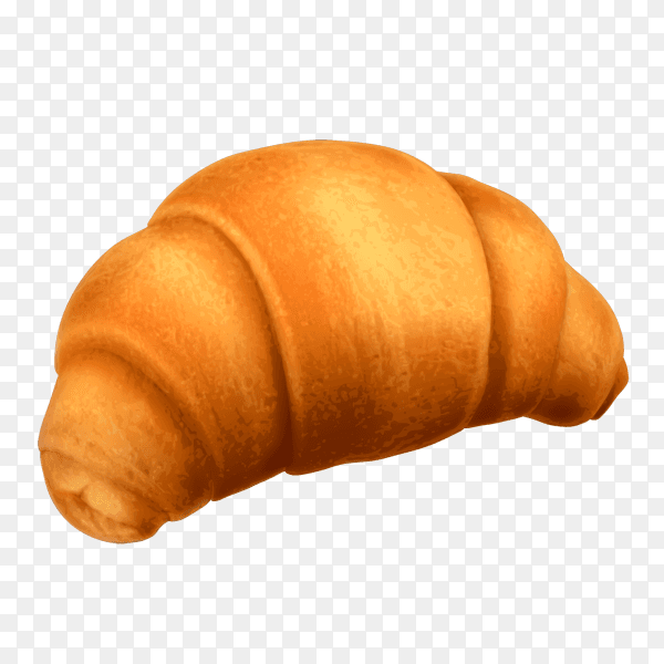 Freshly baked croissant isolated on transparent background PNG