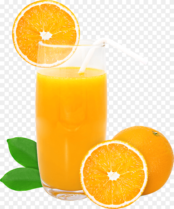 Glass of orange juice on transparent background PNG