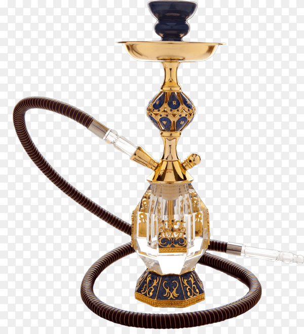 Golden Hookah isolated on transparent background PNG