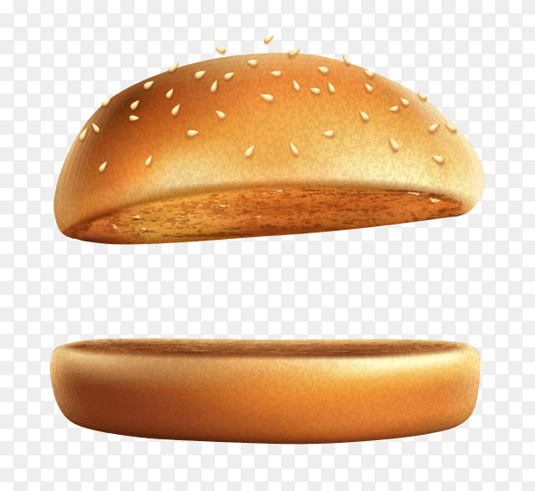 Hamburger bread isolated on transparent background PNG
