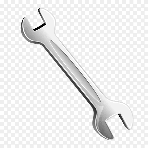 Hand wrench tool or spanner on transparent background PNG
