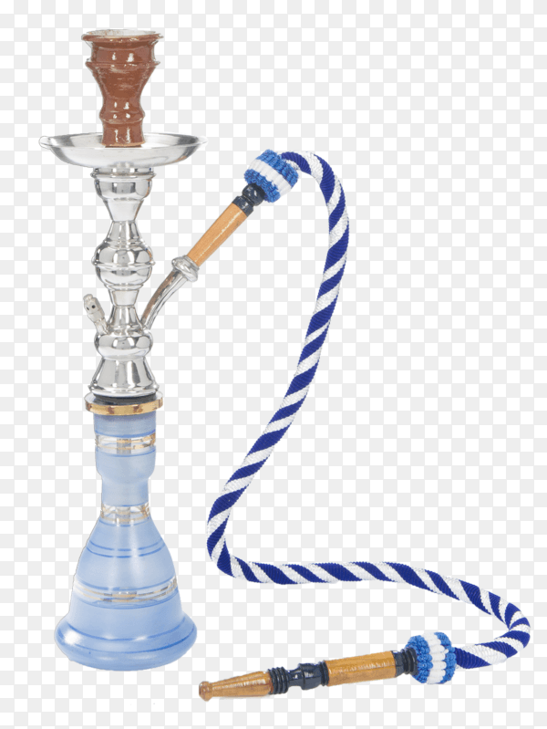 Hookah in blue color isolated on transparent background PNG