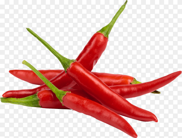 Hot peppers isolated on transparent background PNG