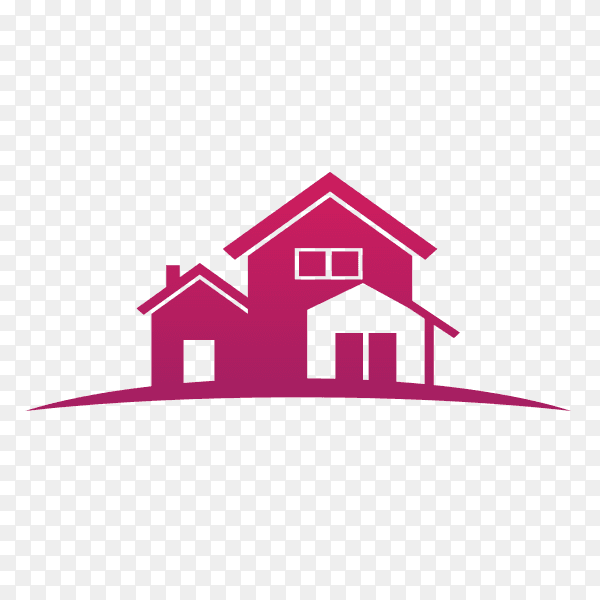 House shape logo template on transparent background PNG