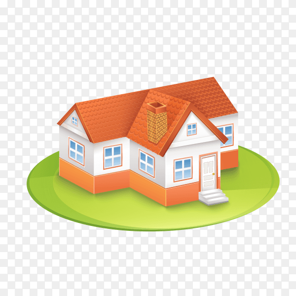 Illustration of house icon on transparent background PNG