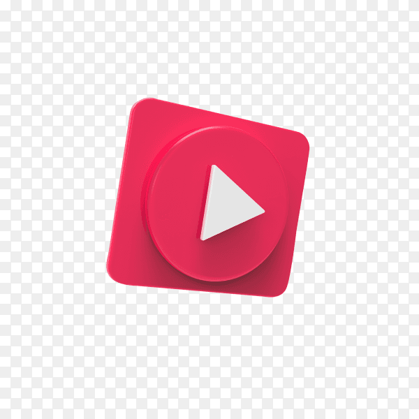 Illustration set of music button s concept social media 3d rendered on transparent background PNG
