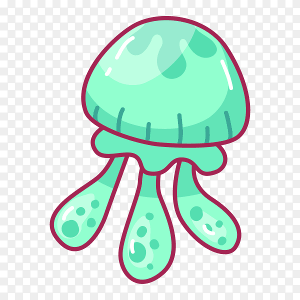 Jellyfish hand drawn on transparent background PNG