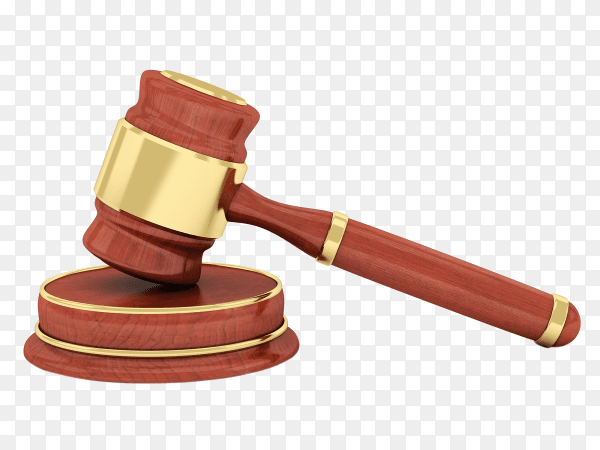 Judge's gavel isolated on transparent background PNG