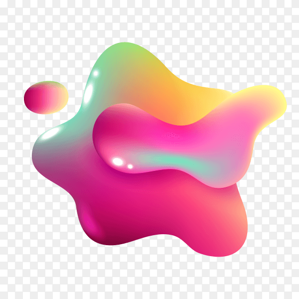 Liquid shapes abstract color flux elements paint forms graphic texture modern creative sticker on transparent background PNG