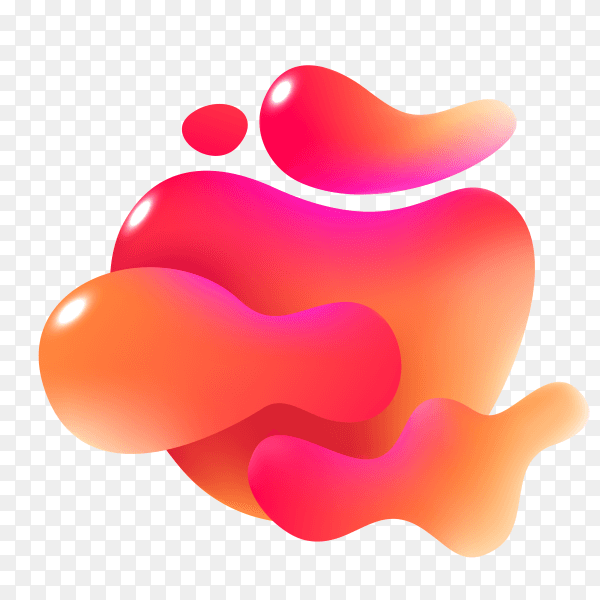 Liquid shapes abstract color flux elements paint forms graphic texture on transparent background PNG