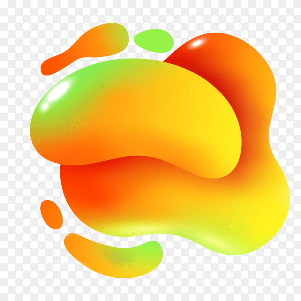 Luxury Liquid shapes abstract color flux elements paint forms graphic texture modern creative sticker on transparent background PNG