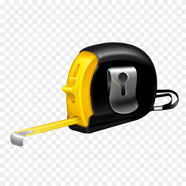 Measuring ruler tape for tool roulette on transparent background PNG