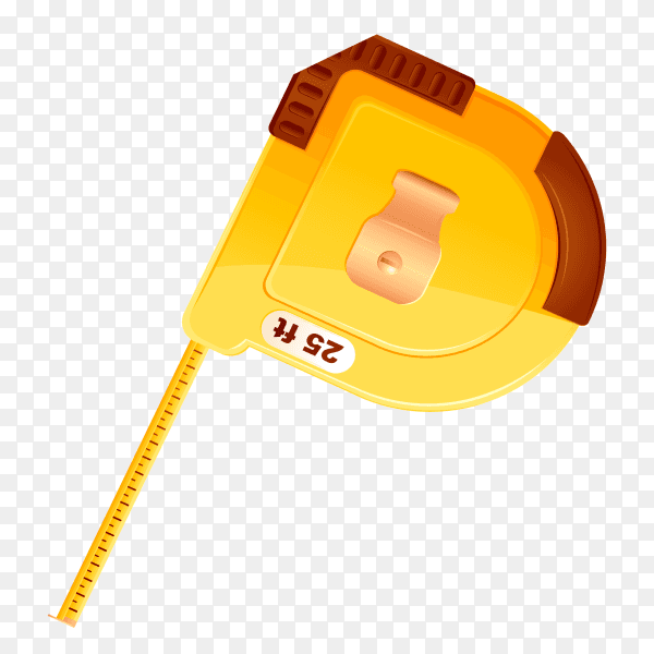 Measuring ruler tape on transparent background PNG