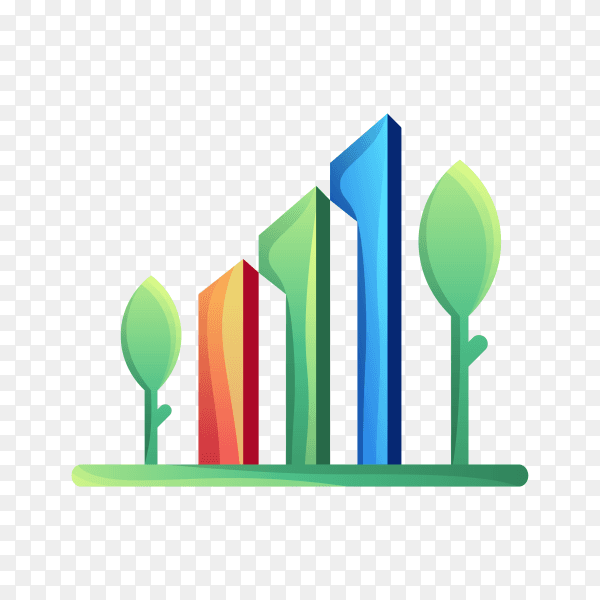 Modern building real estate logo design on transparent background PNG