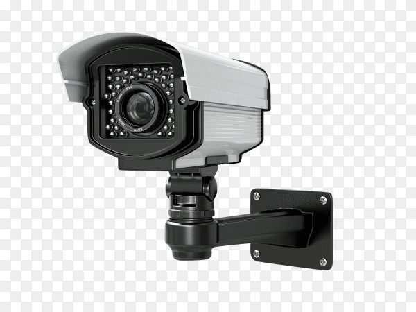 Modern security camera on transparent background PNG
