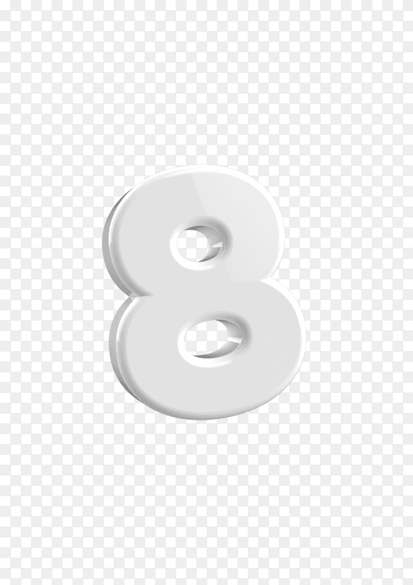 Number eight illustration on transparent background PNG