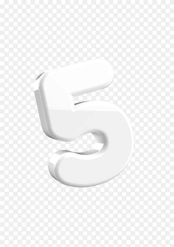 Number five isolated on transparent background PNG