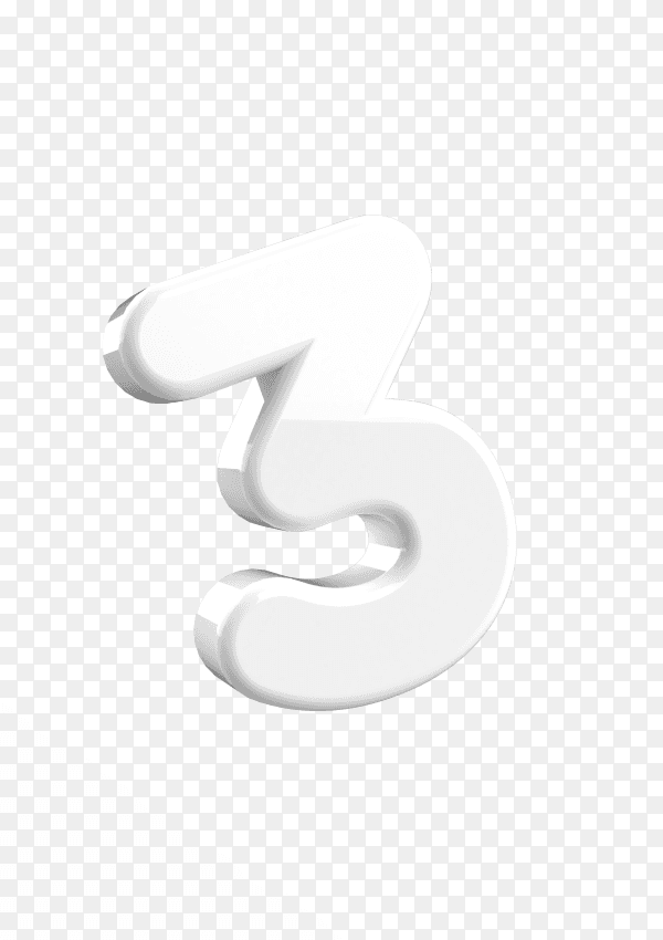 Number three illustration on transparent background PNG