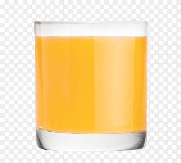 Orange juice glass isolated on transparent background PNG