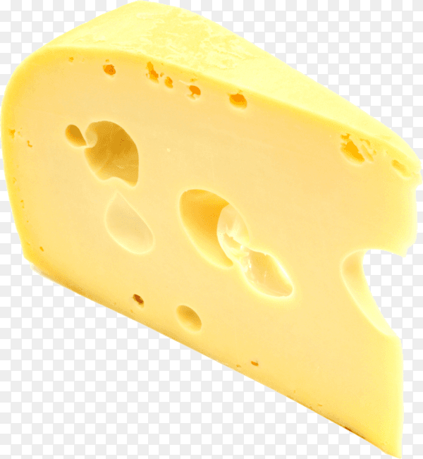 Piece of swiss cheese isolated on transparent background PNG