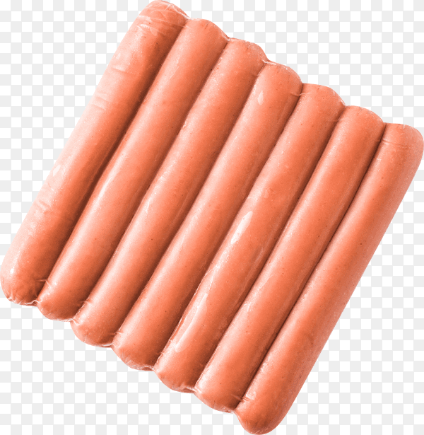 Raw sausages isolated on transparent background PNG