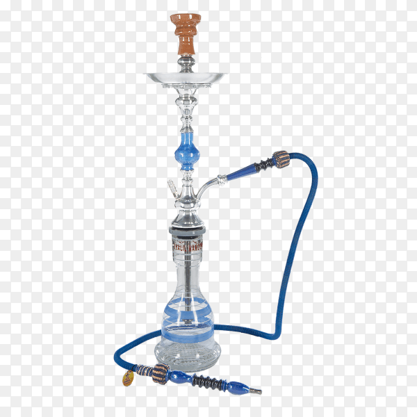 Realistic blue hookah on transparent background PNG